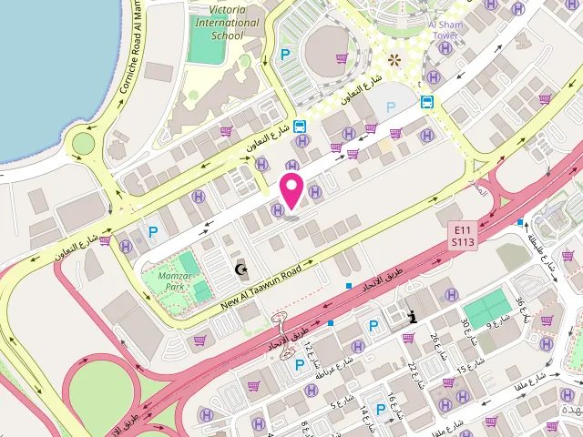 Map showing the location of Naseem Al Mamzar Laundry & dry cleaning service at Al Taawun St - Al Khalidiya District - Sharjah - United Arab Emirates