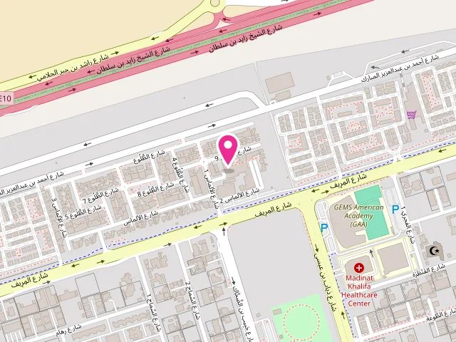 Map showing the location of New Al Zaab Laundry (khalifa city) at CHJ6+5CV - Al Almas 2 St - Khalifa City - Al Raha Gardens - Abu Dhabi - United Arab Emirates
