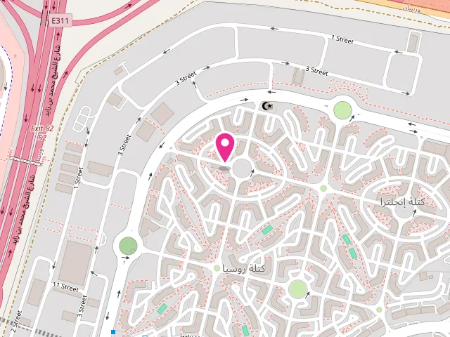 Map showing the location of New Babey Laundry at Y07-Shop Number 14 - ورسان الأولى - مدينة دبي العالمية - دبي - United Arab Emirates