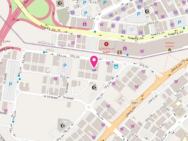 Map showing the location of New Magic Dry Cleaning Services Est. at Terminus 1 - Al Nahda First - Al Nahda - Dubai - United Arab Emirates