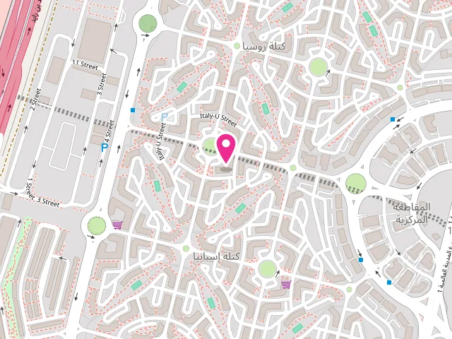 Map showing the location of New star laundry at cluster U03, Italy U03 - Warsan First - Italy - Dubai - United Arab Emirates