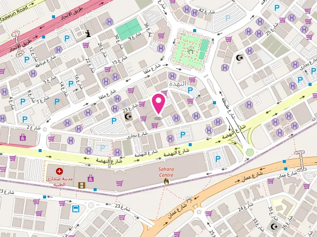 Map showing the location of Noor Al Qamar Laundry at Sharjah - Hay Al Nahda - Sharjah - United Arab Emirates