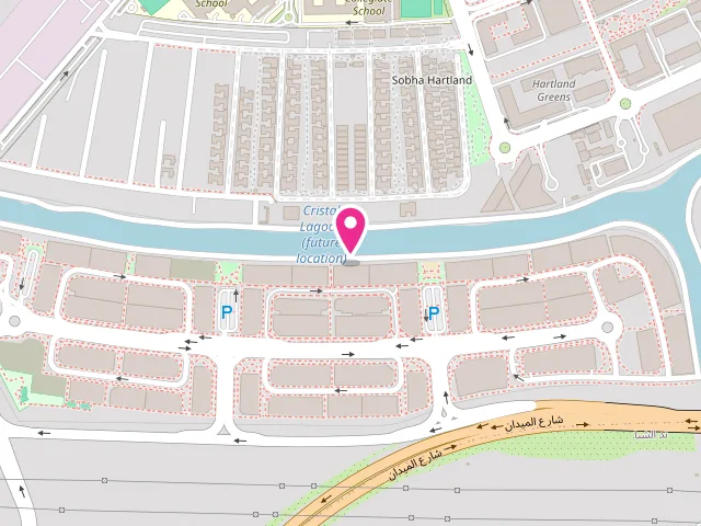 Map showing the location of Nova Riviera Laundry at Azizi riviera - Retail 11 - 22 Meydan One Street - Al Merkadh - Nad Al Sheba 1 - Dubai - United Arab Emirates
