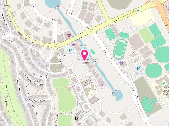 Map showing the location of Oxygen Laundry at Mediterranean Building, Canal Residence West - SOAMS Office. Ground Floor Canal Residence West (Mediterranean Building - Dubai Sports City - الحبيه الرابعة - مدينة دبي الرياضية - دبي - United Arab Emirates