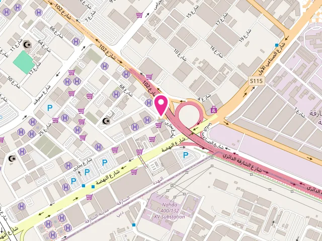 Map showing the location of Penguin Laundry at Hay Al Nahda - Sharjah - United Arab Emirates
