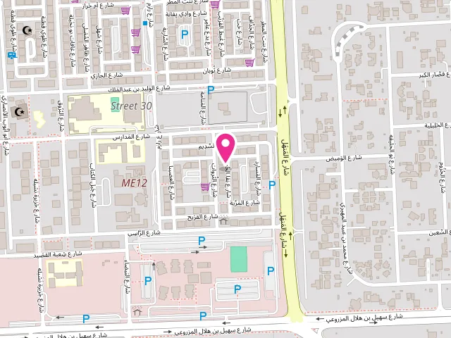Map showing the location of Pick 'n' Drop Laundry at E12 Miliar St - Mohamed Bin Zayed City - ME12 - Abu Dhabi - United Arab Emirates