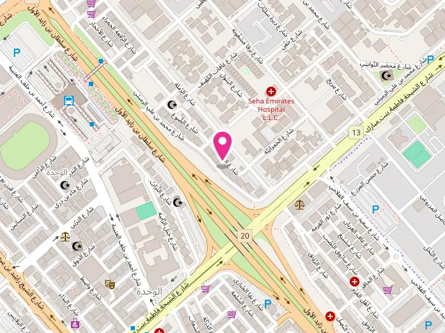 Map showing the location of Poxy Laundry at Building No 64 - next to Air Arabia Office - Al Nahyan area - شرق 19 2 - أبو ظبي - United Arab Emirates