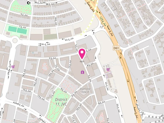 Map showing the location of Pro Press Laundry at Circle Mall by Dubai Retail - Al Barsha South Fourth - Jumeirah Village Circle - Dubai - United Arab Emirates