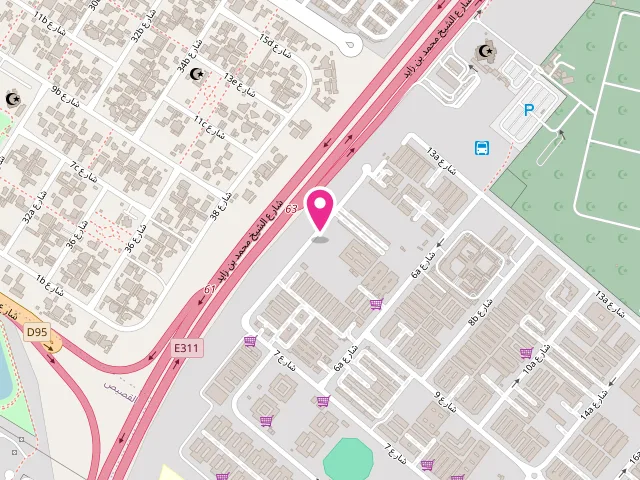 Map showing the location of Qamaralnadha at 8/7B, Sheikh Mohammad Bin Zayed Road - G Floor - Tugariet Muwaileh - Al Falah camp - Muwaileh Commercial - الشارقة - United Arab Emirates