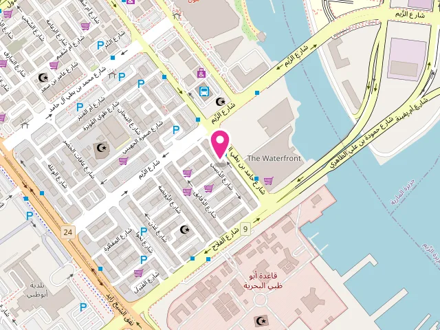 Map showing the location of Quick wash Laundry at Al Zahiyah - E16 02 - Abu Dhabi - United Arab Emirates
