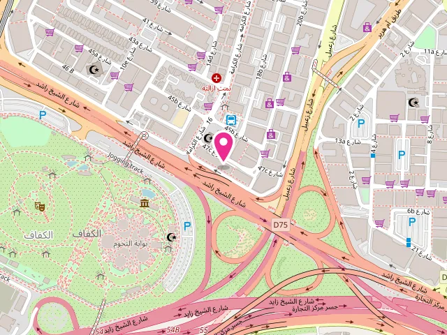 Map showing the location of QVIK Laundry - Al Karama at 68P3+H44 - Al Karama - Dubai - United Arab Emirates