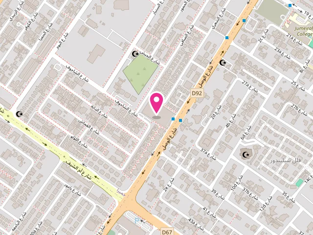 Map showing the location of Radiant Dry Cleaning & Steam Laundry - Jumeirah at 56FH+5JP - Al Wasl Rd - Jumeira Third - Jumeirah 3 - Dubai - United Arab Emirates