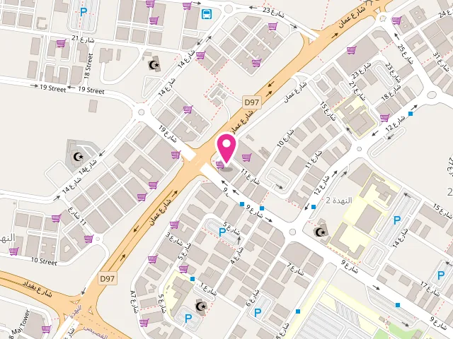 Map showing the location of Red Line Laundry at 7A St - Al Nahda Second - Al Nahda - Dubai - United Arab Emirates