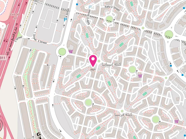 Map showing the location of Rose smell laundry at R25 - Warsan First - Dubai International City - Dubai - United Arab Emirates