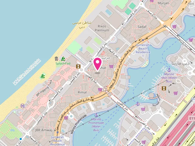 Map showing the location of Royal Monarch Laundry at Beach waves supermarket Shop No...11 - Bahar 2 - دبي مارينا - مساكن شاطئ جميرا - دبي - United Arab Emirates