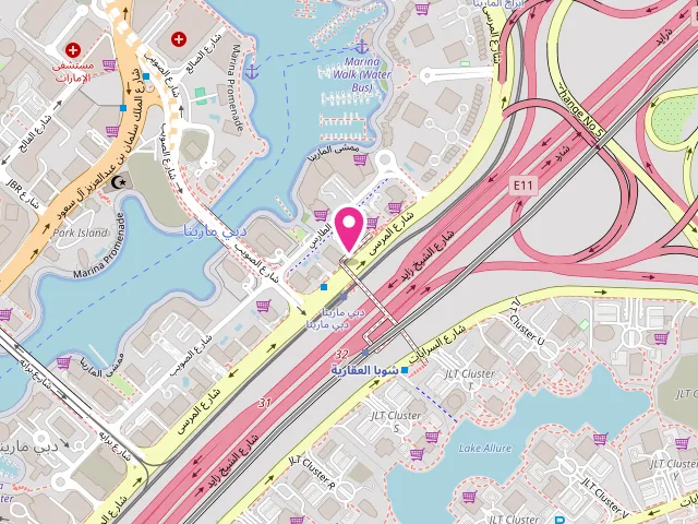 Map showing the location of Royal Monarch Laundry at 34JW+JVH Marina Diamond 3 - Shop No 4 - Al Marsa St - Dubai Marina - Dubai - United Arab Emirates