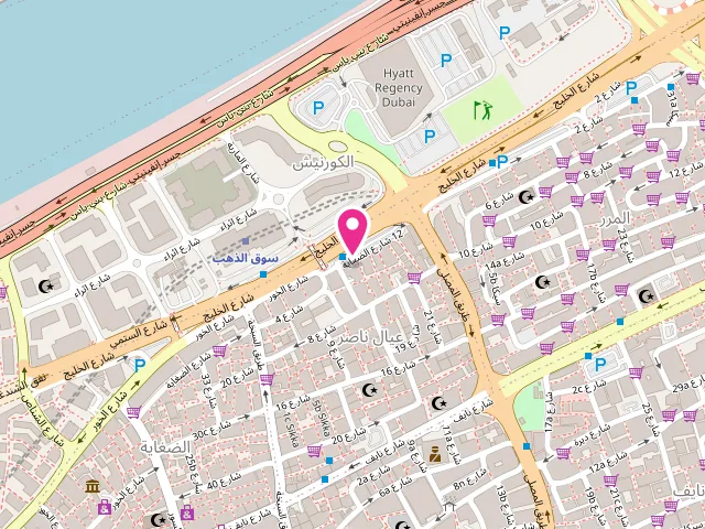 Map showing the location of Royal touch laundry - Al Rigga Branch at 7888+FRP - Al Muraqqabat - Deira - Dubai - United Arab Emirates