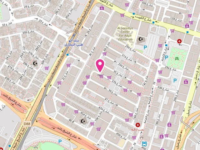Map showing the location of saeed al marri laundry at 39 6C St - Al Karama - Dubai - United Arab Emirates