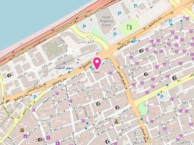 Map showing the location of Salim Laundry at Salim Laundry, Shop no.4, Behind Seattle hotel opposit Hayat regency - عيال ناصر - ديرة - دبي - United Arab Emirates