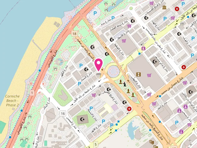 Map showing the location of SAME DAY LAUNDRY at F9P3+WH8 - 115 Khalifa Bin Zayed The First St - Al Hisn - W1 - Abu Dhabi - United Arab Emirates