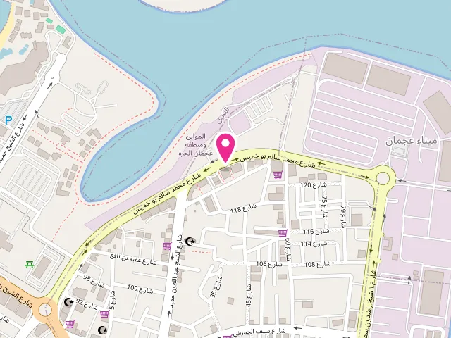 Map showing the location of Sayed laundry at Liwara 1 - Al Bustan - Al Butain - Ajman - United Arab Emirates