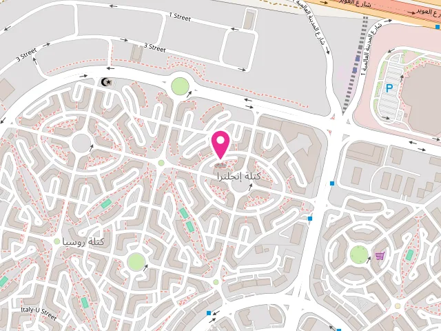 Map showing the location of SBZ Laundry & Dry Cleaning 洗衣和干洗 at 🇬🇧 Parking Side (Back Side - Shop 7, X08 - Warsan First - England Cluster - Dubai - United Arab Emirates