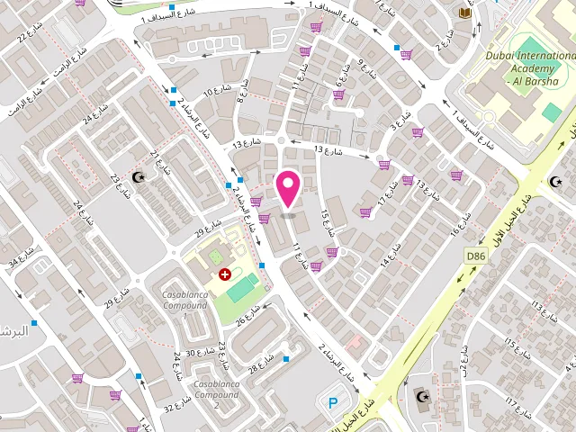 Map showing the location of Seven Star Laundry at 4 15 St - Al Barsha First - Al Barsha - Dubai - United Arab Emirates