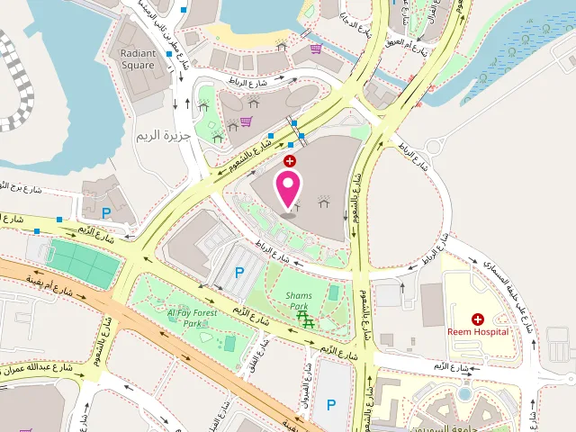 Map showing the location of Sketchley Laundry Gate Tower at Abu Dhabi Gate Tower 1 - جزيرة الريم - شمس أبوظبي - أبو ظبي - United Arab Emirates