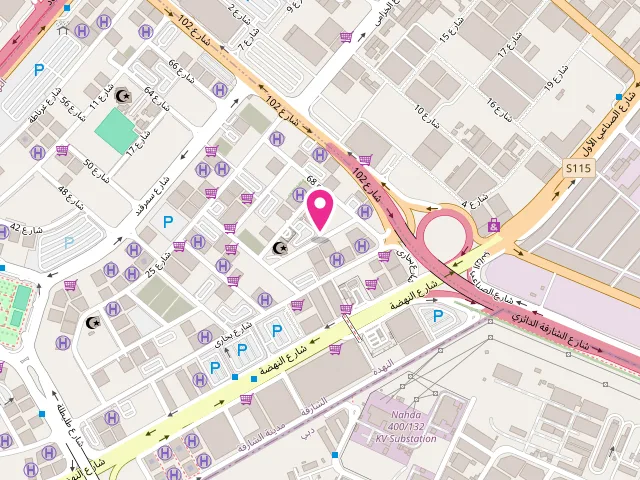 Map showing the location of Sky Laundry at 38 Bukhara St - Hay Al Nahda - Sharjah - United Arab Emirates