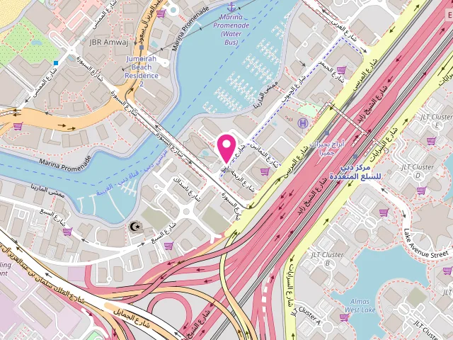 Map showing the location of Soap Box Laundry, Dubai Marina at 24 Al Hubob St - Dubai Marina - Dubai - United Arab Emirates