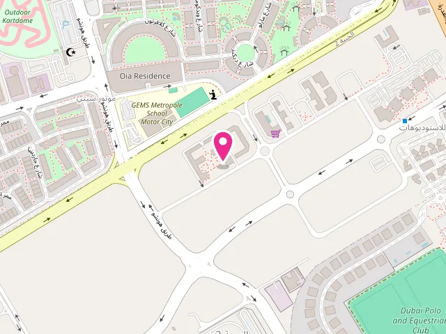 Map showing the location of Spinners Laundry in Dubai studio city at Al Hebiah Second - Dubai Studio City - Dubai - United Arab Emirates