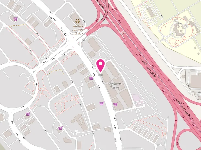 Map showing the location of SpotFree Laundry at Skycourts Tower A - D - Wadi Al Safa 5 - Dubai - United Arab Emirates