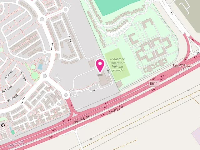 Map showing the location of Spotfree Laundry Villanova at Villanova Community Mall - Wadi Al Safa 5 - Dubai - United Arab Emirates