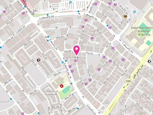 Map showing the location of Springs Dry Cleaners at Al Shafar Building 3 - Al Barsha First - Al Barsha - Dubai - United Arab Emirates