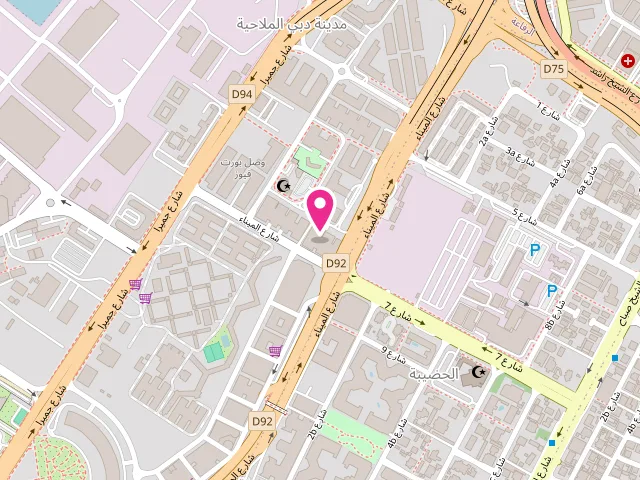 Map showing the location of Super Joy Laundry at Wasl Port Views - Shop no 16 - Building No 9 Jumeira St - Madinat Dubai Al Melaheyah - Al Mina - Dubai - United Arab Emirates