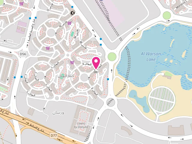 Map showing the location of Swabi Laundry at K-04, Greece Cluster - Shop 1 - Warsan First - Dubai International City - Dubai - United Arab Emirates
