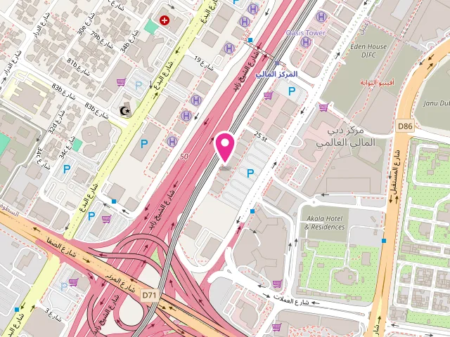 Map showing the location of Tahir Laundry at Shop No - 5 Sheikh Zayed Rd - Trade Center Second - DIFC - Dubai - United Arab Emirates