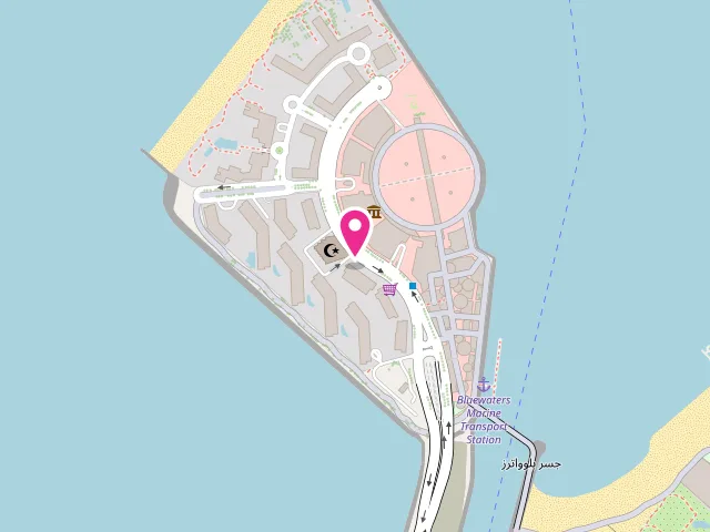 Map showing the location of The Finery - Luxury Dry Cleaning at Bluewaters Residences, Building 8 - دبي مارينا - جزيرة بلوواترز - دبي - United Arab Emirates