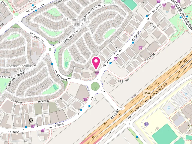 Map showing the location of The Laundry Basket at Palacio Tower - Sheikh Zayed Bin Hamdan Al Nahyan Street - Nadd Hessa - Dubai Silicon Oasis - Dubai - United Arab Emirates