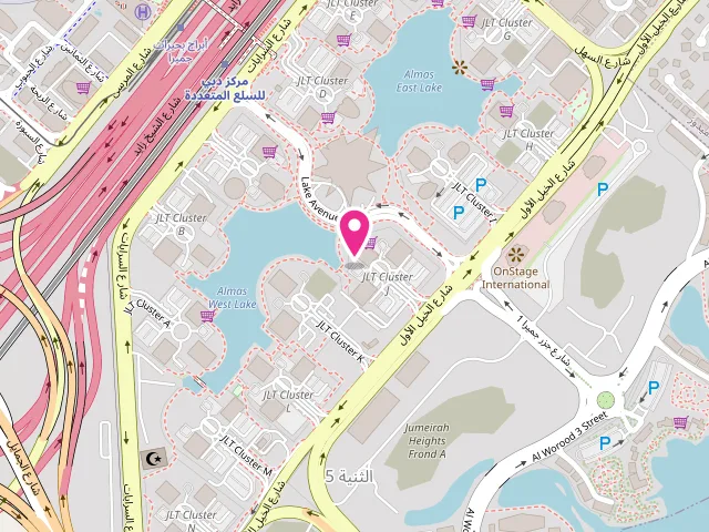 Map showing the location of The Laundry Hub - Best laundry services in JLT at Shop No. 20 - Al Thanyah Fifth - JLT Cluster J - Dubai - United Arab Emirates