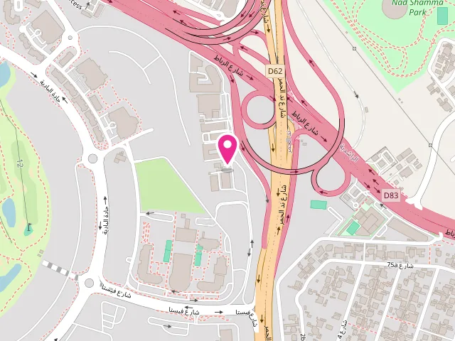 Map showing the location of The Sunny Laundry at Soqat Bin Sougat Building - Salahuddin Road - Al Kheeran - Dubai Festival City - Dubai - United Arab Emirates