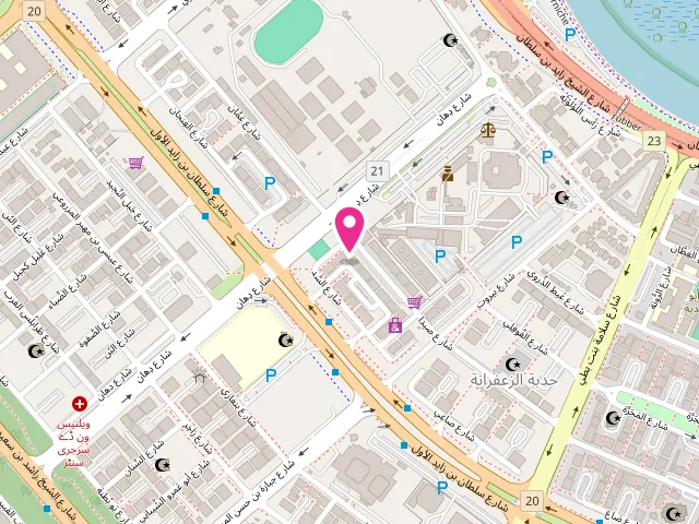 Map showing the location of The Washify Laundry at Sultan Bin Zayed The First St - Hadbat Al Za`Faranah - E29 - Abu Dhabi - United Arab Emirates