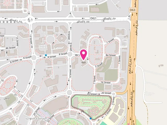 Map showing the location of Tide Dry Cleaners & Laundry Hub | Arjan | Express Laundry Service | التنظيف الجاف والغسيل السريع at The Light Commercial Tower - ShopG07 - Al Barsha South Third - Al Barsha South - Dubai - United Arab Emirates