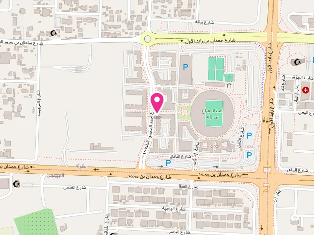 Map showing the location of To the laundry at Al Banafsaj St / Hazza Bin Zayed Stadium - الطوية - جفير عبيد - أبو ظبي - United Arab Emirates