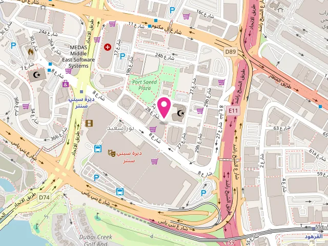 Map showing the location of Tupac Laundry مغسلة توباك at 10 28 St - Port Saeed - Deira - Dubai - United Arab Emirates