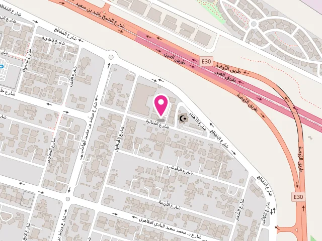Map showing the location of Umm Al Narr Laundry at 21 Al Muthabarah St - Rabdan - RB11 - Abu Dhabi - United Arab Emirates