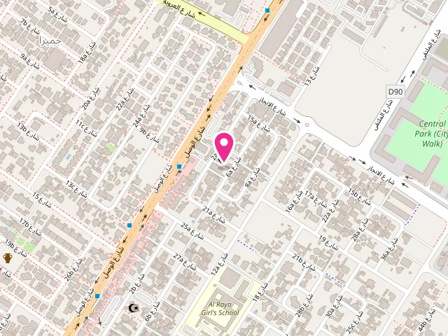 Map showing the location of Unique Laundry & Dry-Cleaning Jumeirah Express & Urgent Service الغسيل السريع العاجل at Shop No 21- Behind Box Park, Street 6A - الوصل - دبي - United Arab Emirates