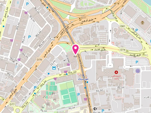 Map showing the location of Valet Express Dry Cleaners and Launderers at Al Ittihad Rd - Oud Metha - Dubai - United Arab Emirates
