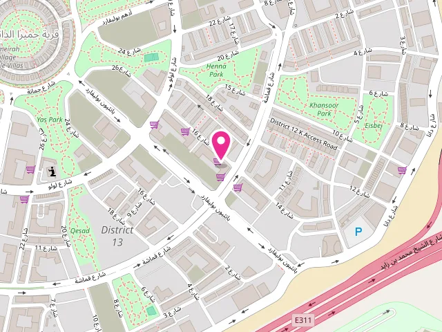 Map showing the location of Village Hygienic laundry at Shop No. 01, قرية جميرا الدائرية - 01, Lavender 1 Emirates Gardens - البرشاء جنوب الرابعة - قرية جميرا الدائرية - دبي - United Arab Emirates