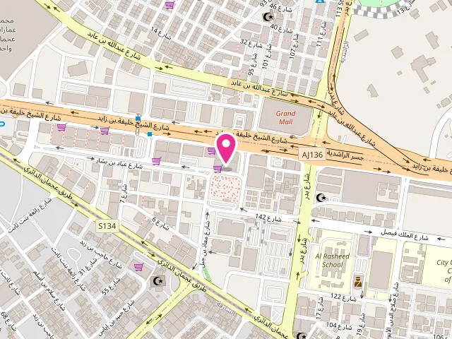 Map showing the location of VIP Laundry مصبغة في اي بي at شارع عبيد بن بشار - Sheikh Khalifa Bin Zayed St - بخلف - 3 Al Nuaimia - Ajman - United Arab Emirates